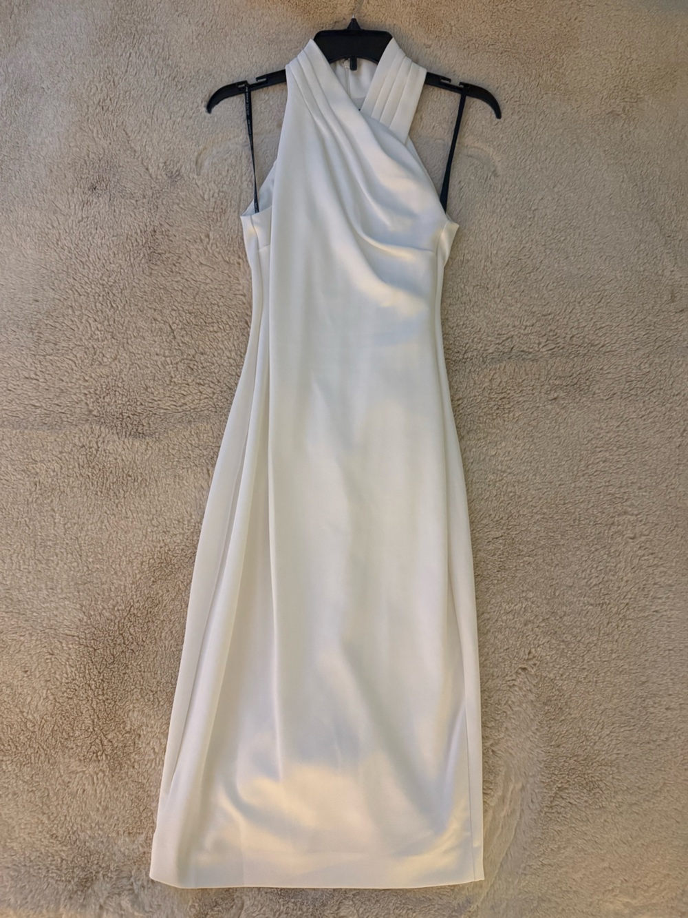 RACHEL Rachel Roy White Halter Sheath Wedding Dress